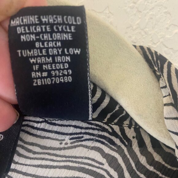 Maggie Barnes Top 2X  Womens Black White Zebra Print Sheer Kimono Cardigan Jacke - Picture 3 of 14